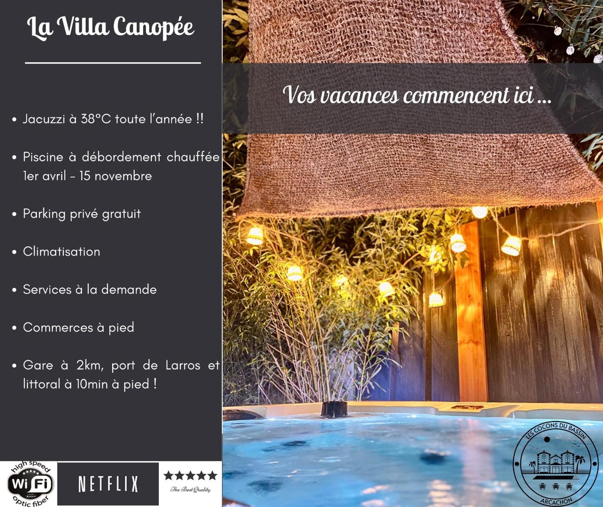 La Villa Canopee - Piscine Chauffee-Fibre-Clim-Jacuzzi Gujan-Mestras Exteriör bild